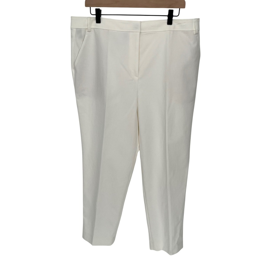 St John Dress Pants Women 16 Ivory Straight Leg Career Trousers Luxury‎